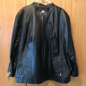 Jessica London Leather Jacket w/ zippers. 4x/30-32